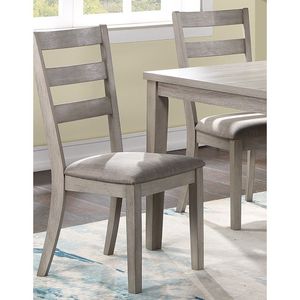 Set da Pranzo Classico ed Elegante 5 Pezzi, Finitura Naturale, Tavolo con Piano in Legno, Sedie con Schienale a Scala e Cuscini - Product Image 3