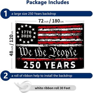 Probsin - Póster Patriótico Grande de 250 Aniversario de EE. UU., 60 x 90 Pulgadas, 1776-2026, Bandera Americana, We the People, para Colgar - Product Image 6