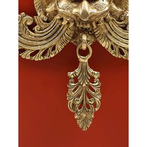 หน้ากากแขวนผนังทองเหลืองคิรติมุขะ ขนาด 11 นิ้ว งานฝีมือจาก Exotic India จากประเทศอินเดีย ของประณีตที่สุดเพื่อไล่ความชั่วร้าย - Product Image 1