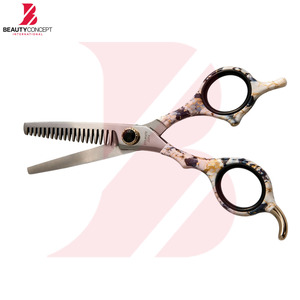 Ciseaux à effiler les cheveux avec poignée en plastique à motifs tendance, ciseaux de barbier professionnels en acier inoxydable, outils de coiffure pour salon - Product Image 3