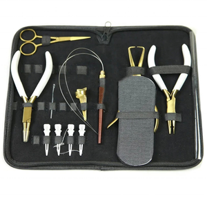 Juego de Herramientas Profesionales de Acero Inoxidable Negro con Diseño Personalizado y Logotipo Personalizado para Extensiones de Cabello, Kit de Aplicación de Micro Anillos - Product Image 6
