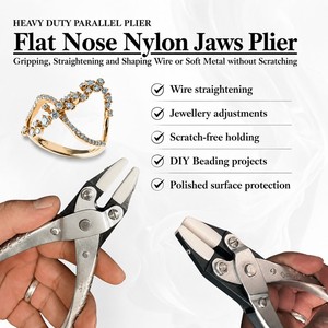 Alicates de acción paralela con mordazas planas de nailon de 140 mm, herramienta de joyería sin formación de alambre ZetomedPro - Product Image 5