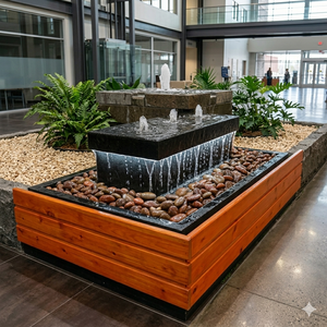 Fuente de Jardín Clásica de Tres Niveles New Vision, Adorno para Césped |   Fuente de agua decorativa para jardín de plástico reforzado con fibra de vidrio - Product Image 1