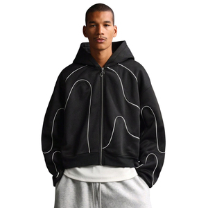 Sudadera con capucha y cremallera para hombre, personalizada, de alta calidad, de algodón y forro polar, con cremallera completa, ropa informal, venta al por mayor - Product Image 1