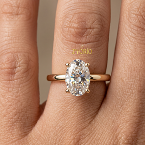 Oval Cut Solitaire Engagement <b>Ring</b> in 925 Sterling <b>Silver</b> Hidden Halo Minimalist <b>Ring</b> for Women - Product Image 5