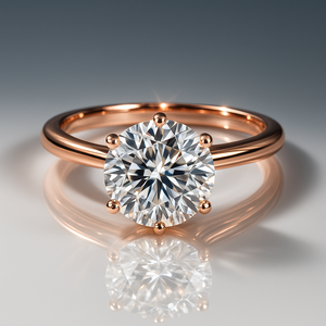 Bague solitaire la plus vendue avec diamant rond serti à griffes, idéale pour le quotidien, le bureau et comme cadeau élégant pour elle lors de mariages. - Product Image 5