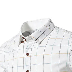 Mens Button Down Check Shirt Smart Casual Checkered Office Shirt Lightweight Breathable Factory Supply - Product Image 3