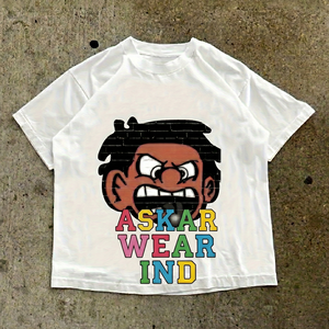 เสื้อยืดครอปโอเวอร์ไซส์ผู้ชาย แขนสั้น คอกลม ระบายอากาศได้ดี ผลิตจากผ้าฝ้าย 100% เป็นมิตรต่อสิ่งแวดล้อม สไตล์ไฮสตรีท - Product Image 1