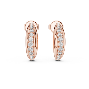 Pendientes de media aro chapados en rodio con diamantes brillantes cultivados en laboratorio, juego de pendientes de oro blanco de 18 quilates, certificados por IGI, lujo para uso diario - Product Image 5