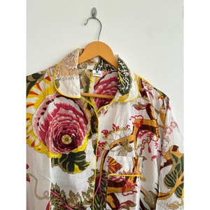 Conjunto de Pijama Bohemio con Estampado Floral, 100% Algodón, Manga Larga, Corte Regular, Cintura Elástica, Uso Diario Informal, Transpirable para Todas las Temporadas - Product Image 3