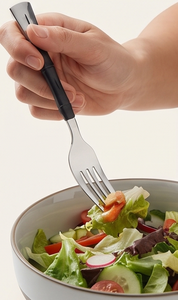 Minimalist Metal Flatware Set Spoon Fork <b>Knife</b> With Black Forged Handle Dishwasher <b>Safe</b> For Camping Use - Product Image 5