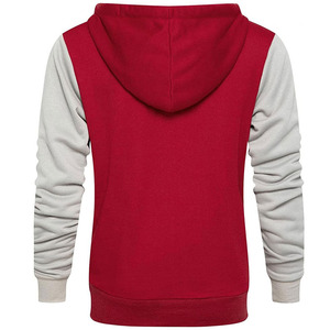 Conjunto Deportivo para Hombre con Capucha y Bloques de Color Rojo y Gris, Sudadera Casual de Manga Larga con Cremallera y Pantalones, Ropa de Otoño - Product Image 5