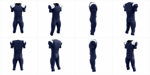 Ensemble de maillots et pantalons de football américain personnalisés, sublimation, équipe, évacuation de l'humidité, séchage rapide, col en V, manches courtes, vente en gros, pas cher, pour hommes - Product Image 5