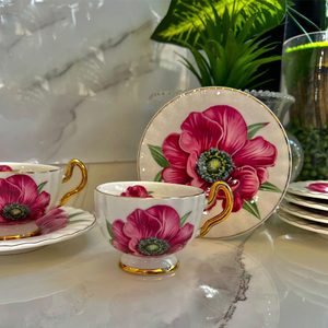 Elegant Blue Floral <b>Tea</b> <b>Set</b> With Premium Porcelain Material Stylish <b>Tea</b> Cups Decorative Teapot Serving Tray Sugar Bowl Milk - Product Image 2