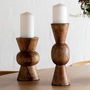 Portavelas de Madera con Tono Armonioso Diseñado para una Decoración Equilibrada e Iluminación Tranquila - Product Image 4
