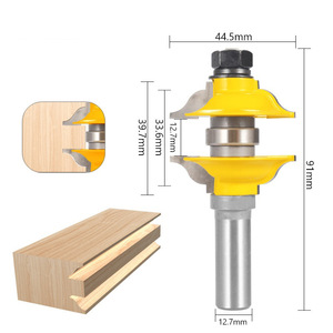Jeu de 2 embouts de toupie ajustables pour cadres de porte, couteau de porte d'armoire Outil de fraisage à usage unique pour le travail du bois - Product Image 4