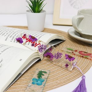 Marcapáginas de Resina con Flores Secas Hechos a Mano, Diseño Art Deco Brillante Personalizado, Regalo Decorativo para Estudiantes y Maestros, Diwali - Product Image 6