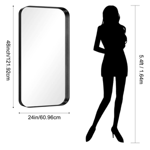 Espejo de Baño Rectangular de 24x30 Pulgadas para Montar en la Pared, con Marco de Vidrio Templado, Antivaho y Antirrotura - Product Image 3