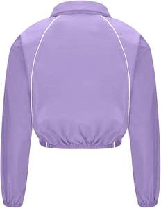 Ensemble de survêtement imperméable avec fermeture éclair pour femme, coupe-vent, veste à capuche surdimensionnée avec fermeture éclair, logo personnalisé - Product Image 2