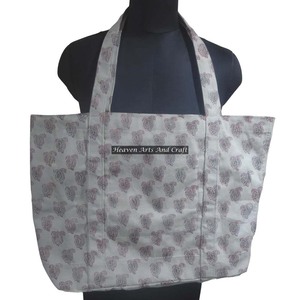 100% sac fourre-tout coton bloc impression toile avec Logo imprimé personnalisé réutilisable coton toile sacs à provisions coton toile sac fourre-tout - Product Image 1