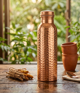 Wholesale Premium 500ml Copper Water Bottle Custom Design Ayurveda Printed Multi-Benefit for Good Health Pure <b>Plastic</b> Drinkware - Product Image 4