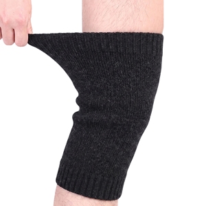 Manchon chauffant noir en tricot pour genoux, compression thermique, pour la course, le cyclisme et la randonnée - Product Image 1