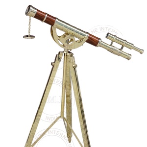 Nautical 27 ''กล้องดูหนังทองเหลือง & สีน้ำตาล, กล้องโทรทรรศน์สองขากำลังขยายสูงสำหรับการผจญภัยกลางแจ้ง - Product Image 1