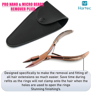 Pinzas Profesionales para Extensiones de Cabello 2026, Herramienta de Acero Inoxidable para Instalar y Retirar con Estuche Negro - Product Image 5