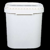 Seau en plastique rectangulaire blanc de 40 L en PP avec couvercle basculant hermétique pour l'emballage de liquides - Vente en gros