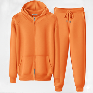 Ensemble décontracté pour homme : sweat à capuche noir zippé et pantalon de survêtement large avec badge hexagonal assorti, respirant et extensible dans les quatre sens - Product Image 5