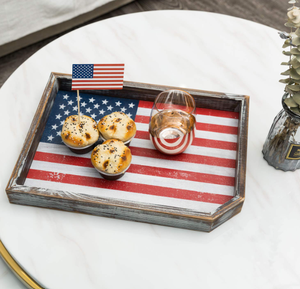 Luxury Crafts Rustic Design Wood Serving Tray for <b>Coffee</b> Tea Fruit & Wedding Decor for Home Restaurant Hotel - Product Image 3