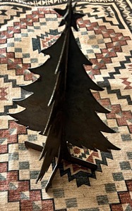 Vintage Style Metal Christmas <b>Tree</b> Sculpture Suitable for Cozy Home Decoration and Seasonal Display Handcrafted From India - Product Image 3
