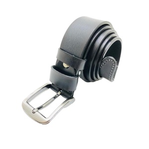 Cinturones de Cuero de Búfalo Auténtico con Hebilla de Acero Inoxidable, de la Mejor Calidad, Color Negro, para Hombre, con Logotipo Personalizado - Product Image 1