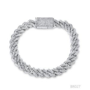 Bracelet cubain en moissanite, chaîne cubaine en argent sterling 925, bijoux fins pour femmes, bracelet tennis pour hommes - Product Image 1