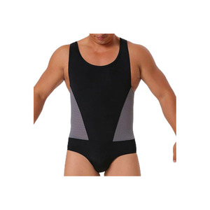 Débardeur de lutte sans manches pour homme le plus populaire, avec empiècements en maille, col rond, respirant, en Spandex et Polyester, toutes saisons - Product Image 4