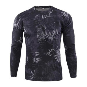 T-shirt de chasse et de pêche pour homme à manches longues, col rond uni, séchage rapide, respirant, coupe classique, en coton/fibre de bambou tricoté - Product Image 4