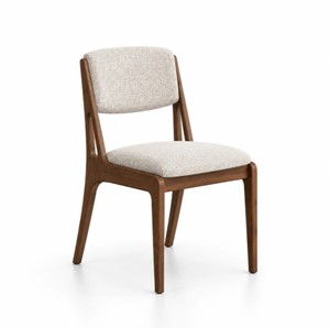 Ensemble de salle à manger moderne du milieu du siècle, 6 pièces, table en bois avec chaises à dossier solide, plateau en pierre, meubles pour la maison - Product Image 6