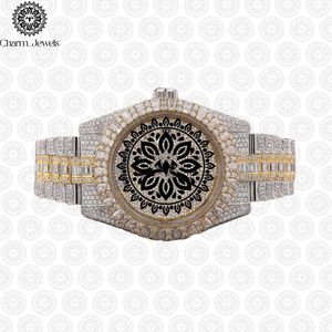 Montre de luxe Charm Jewels en acier inoxydable, mouvement mécanique sertie de diamants, cadran 40 mm, fermoir caché à bouton-poussoir, étanche 10 bars - Product Image 3