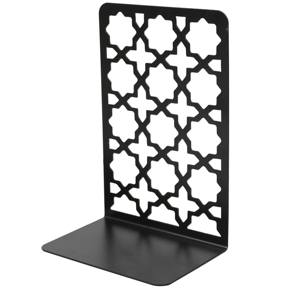 Porte-livres modernes en métal noir et blanc avec une étoile décorative élégante, conçus pour le bureau et une table élégante - Product Image 1