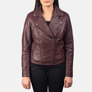 Veste en cuir pour femme de haute qualité en peau de mouton tissée, respirante, imperméable, design moderne slim fit matelassé, vestes en cuir personnalisées - Product Image 5