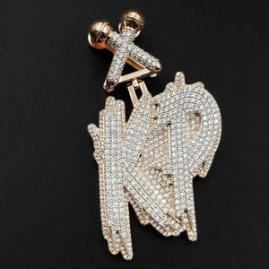 Luxury " KP " Name Pendant Lab Grown Diamond Hip Hop <b>Chain</b> <b>Iced</b> <b>Out</b> Custom Letter Necklace For Men - Product Image 4