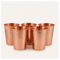 Ensemble de gobelets en cuivre martelé pur, faits à la main, verres à eau ayurvédiques, design moderne, personnalisables, vaisselle écologique pour la maison