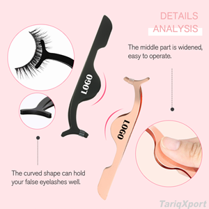 Pince à cils professionnelle en acier inoxydable pour la pose de faux cils, outil d'application en plastique pour cils, vente en gros - Product Image 3