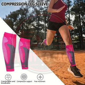 1 paire de manchons de compression élastiques pour les jambes, en maille respirante, options multicolores pour la course et l'exercice, soutien musculaire - Product Image 2