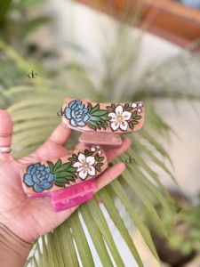 Pinzas para el Cabello de Cuero con Diseño Floral, Hechas a Mano, Estilo Vintage, Elegantes, de Cuero Genuino, para Uso Diario, Accesorios para el Cabello de Mujer - Product Image 4
