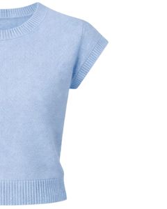 Suéter de Punto sin Mangas para Mujer, Color Azul Cielo, Personalizado, Suave y Ligero, Cuello Redondo, Informal, Chaleco de Verano, Elegante y Moderno - Product Image 5
