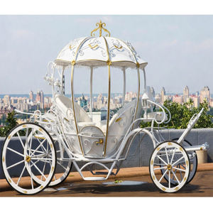 Carruaje de Boda Real Grand FairyTale para Entrada de la Novia, Acabado Blanco Premium, Estilo Cenicienta, Último Modelo de Carruaje Tipo Calabaza, EE. UU. - Product Image 1