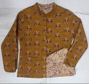 Handmade Cotton <b>Quilted</b> Jacket Women's <b>Double</b> Sided Reversible Boutique Winter Fashion Manufacturer Supplier India - Product Image 4