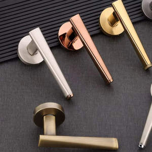 Sleek Minimalist Door and Window Pull Contemporary Multi-Finish Interior Lever Set in Satin Gold White and Charcoal <b>Grey</b> - Product Image 3