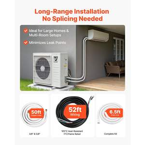Kit de conduites pour mini-split 50 pieds, tube en cuivre pour climatisation 5/8' OD, bobine isolée en PE blanc épaissi, raccords évasés, raccords Rich pour mini-split - Product Image 3